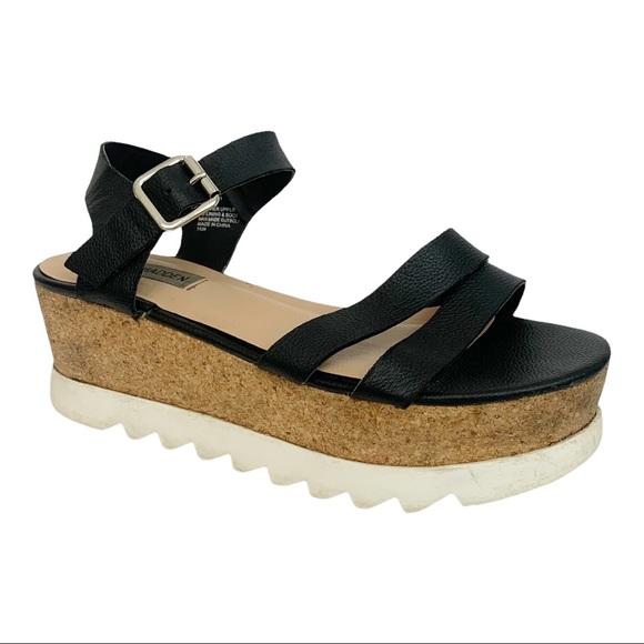 Steve Madden Shoes - Steve Madden KeyKey Platform Wedge Sandals Women’s Black Pink White 9.5